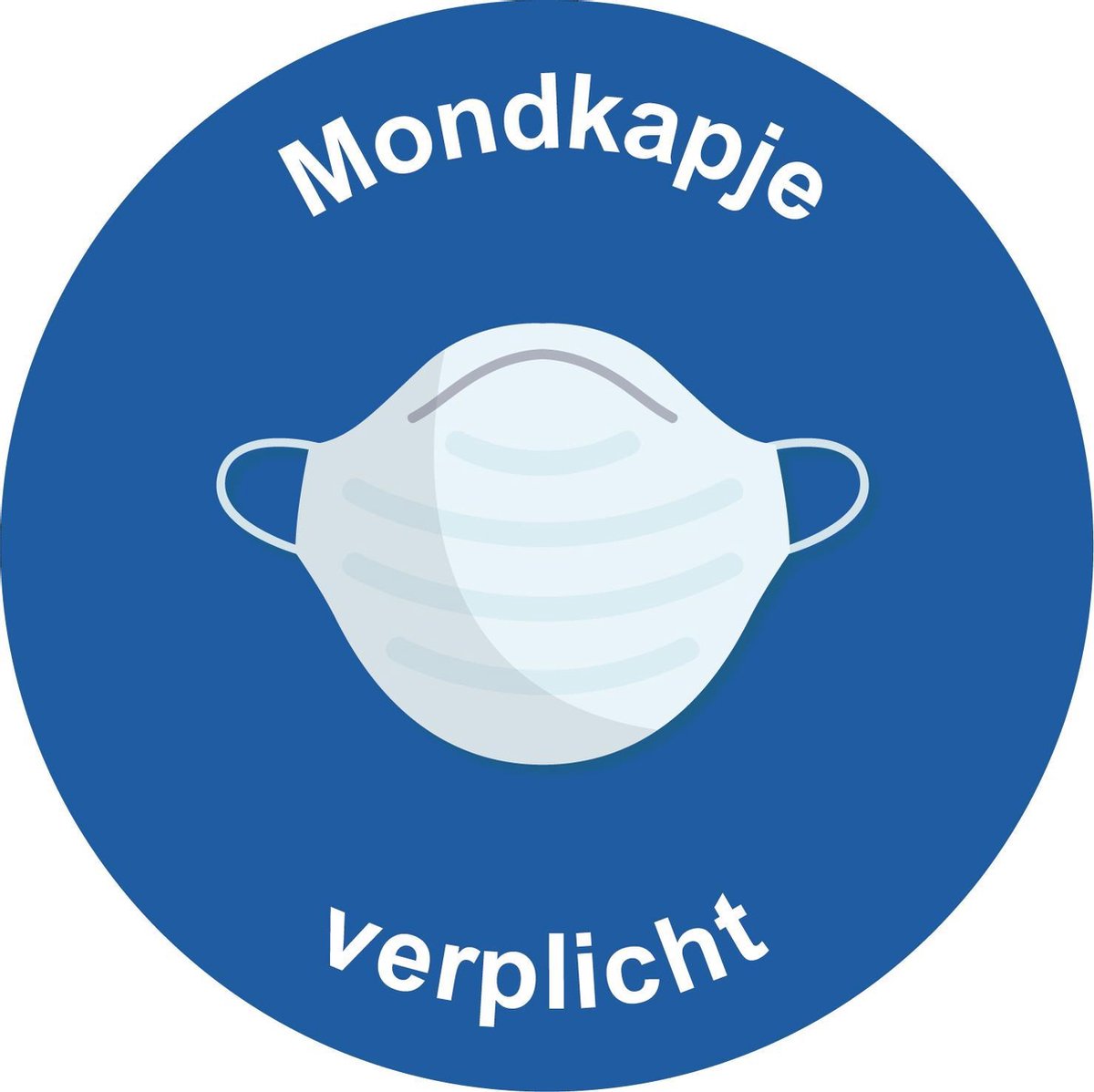 Sticker mondkapje verplicht Blauw | Corona Sticker | Covid Sticker